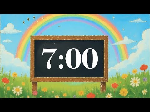 7 Minute Timer | Fun Nature & Chalkboard | Positive Acoustic Music | Classrooms or Presentations