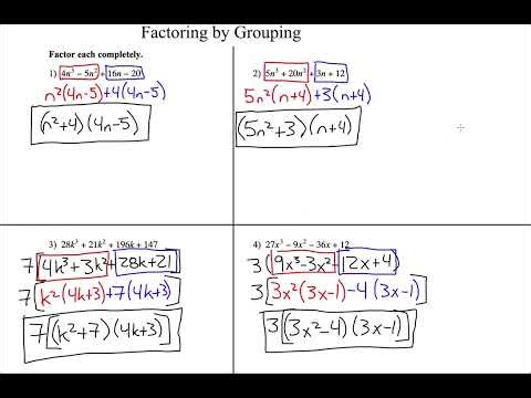 Factoring by Grouping Example Problems