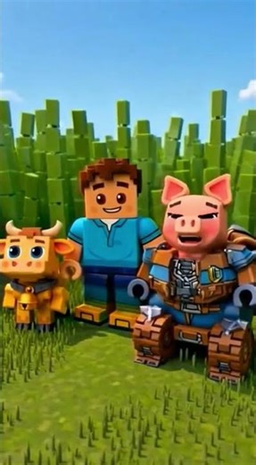 SHRUNK! 🐜 Steve, Piggy & Mu’s Tiny Garden Adventure! #Minecraft #SteveAndPiggy ##Transformation