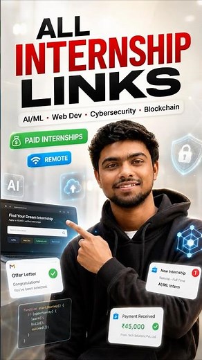 ALL Internship Links 2026 | AI/ML, Web Dev, Cybersecurity, Web3, Data Science #internship #students