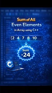 Sum of Even Number 🙀😱 in Array#codinglife#programmingbasics