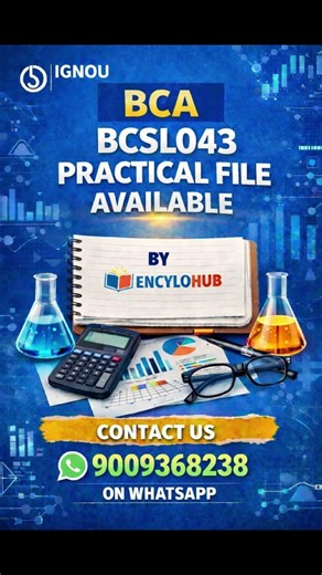 BCSL 043 PRACTICAL FILE BCA AVAILABLE #ignou #practical