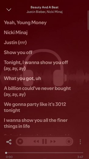 Beauty And A Beat Justin Bieber lyrics - full song lines