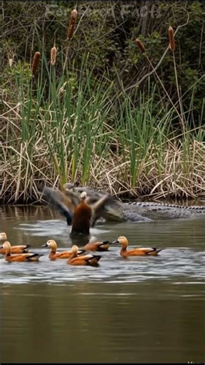 Escape! Ducks vs. Crocodile 🐊🦆 #WildlifeSurvival