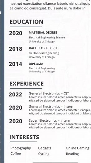 Power Up Your Career with a Professional Electrical Engineer Resume Template for Freshers