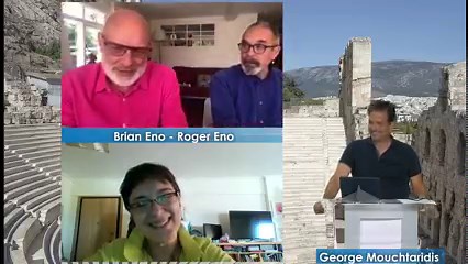 A snapshot of the Eno brothers at a recent press conference talking about the much anticipated Acropolis show in Athens on August 4th. This is the first time Roger and Brian have performed together and it will be at this UNESCO World Heritage site! It promises to be a very special night. Tickets on sale here>> https://www.ticketservices.gr/event/brian-eno-roger-eno/?lang=en #AEF2021 #supernovaproductions #detoxevents #liveattheacropolis #brianeno #rogereno #herodion | Brian Eno