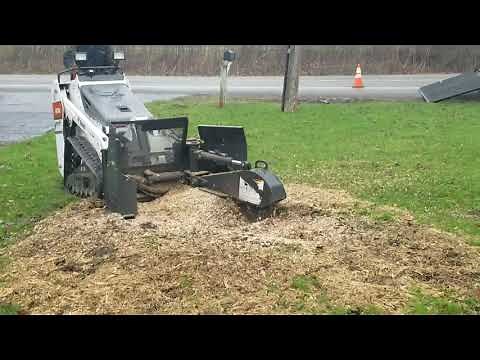 Bobcat Stump Grinder in action on an MT85