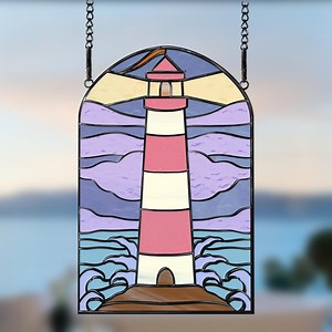 Lighthouse Stained Glass Pattern – Coastal Suncatcher (PDF, PNG, SVG, Jpeg) - Etsy