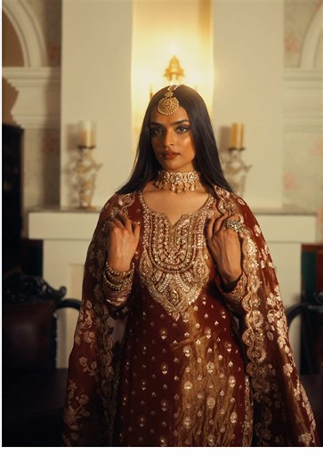 Celebrate Tradition with Our Deep Rust Embroidered Suit