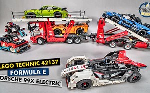 [RacingBrick] 乐高技术 42137 电动方程式保时捷 99X 电动建筑评论，汽车运输