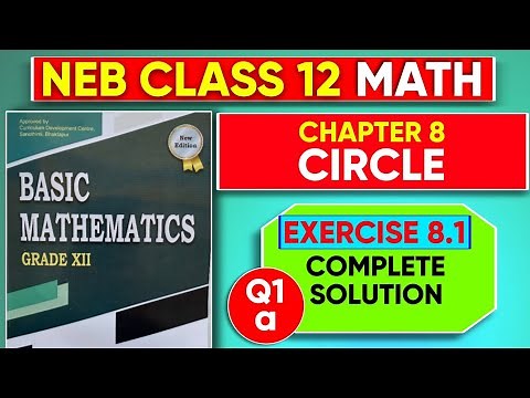 Solution of Exercise 8.1 of Basic Mathematics TextBook Class 12 || Analytical Geometry Circle-GoalX