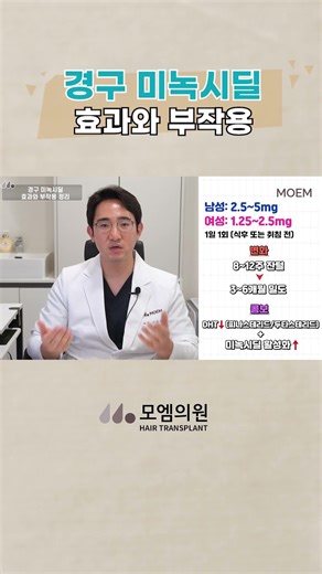 경구 미녹시딜 효과와 부작용은? | 모엠의원(MOEM) | 고용욱원장