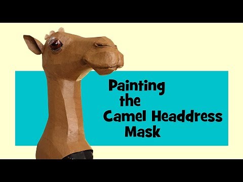 Painting the Paper Mache Camel Headdress Mask