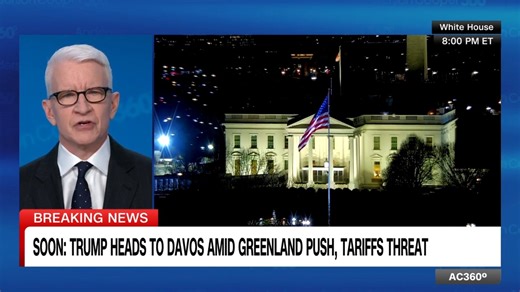 President Trump was asked how far he'll go to get Greenland. His answer, as he heads off to a hostile reception in Europe: "You'll find out." | Anderson Cooper 360