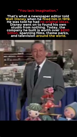 Walt Disney Was Fired for Lacking Imagination #disney #truestory