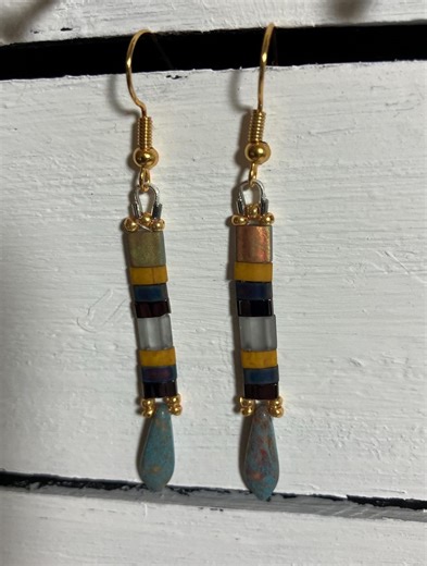 Tila Beaded Dangle Earrings With Dagger Beads - Etsy