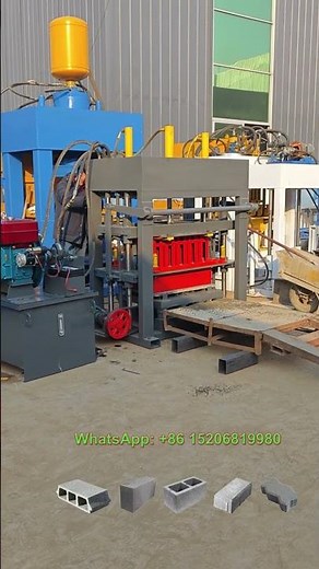 QT4 30 diesel engine power cement concrete hollow block making machine with hydraulic press