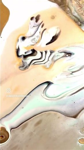 Flip cup acrylic paint pour creating color, shine and visual feast😍