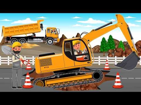 Site Mystery: Why is the worker smiling while the excavator sinks? | Construction Vehicles