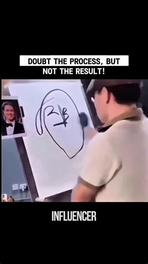 The Influencer Magazine on Instagram: "The video captures an Asian artist’s nonlinear process of sketching George Clooney’s portrait on a whiteboard, starting with erratic marker lines that evolve into a hyper-realistic likeness through layered detailing. The caption promotes resilience in creativity by advising to question methods but embrace outcomes, mirroring psychological studies on “deliberate practice” where initial disorder yields mastery, as in Ericsson’s 1993 research. Replies spark au