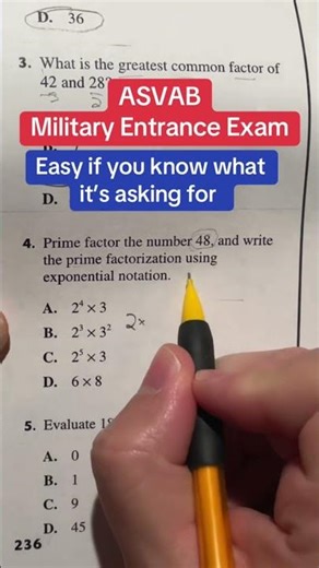 ASVAB Questions answered Math Knowledge 4 #army #math