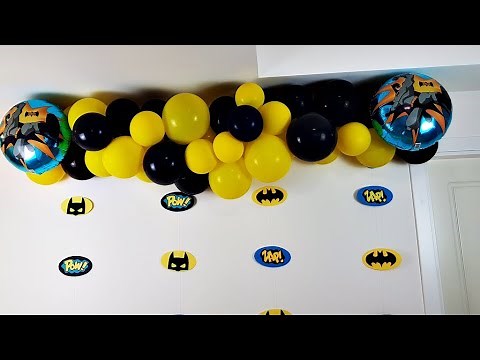 DECORACIÓN CON GLOBOS BATMAN/DECORATION BALLOON BATMAN