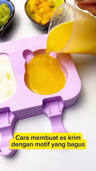 Cara membuat ES krim motif sederhana