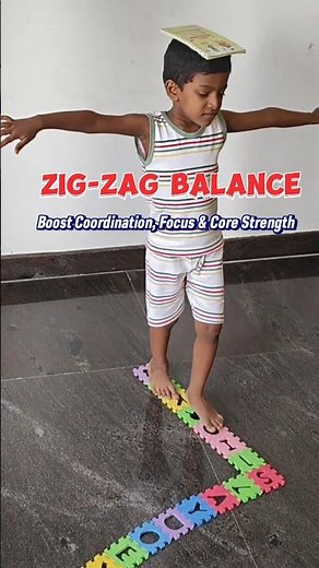 Zig-Zag Balance - Boost Coordination, Focus&Core Strength!Balancing activity forkids #kidsactivities
