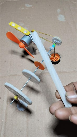 1st to 5th Gear machanism generator DC motor generator fan LED light #dcmotor #tech #shorts