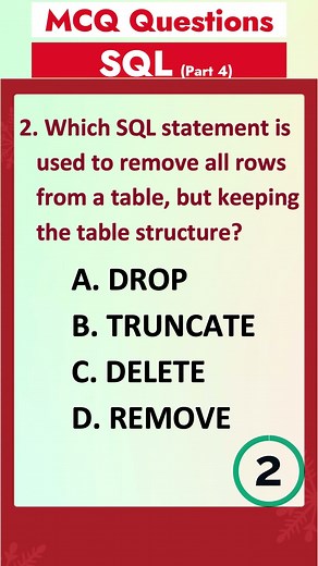 Part 4 - SQL MCQ - Q&A | Most asked Interview Questions