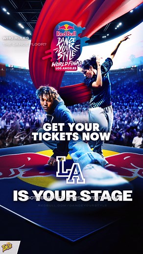 💥 The battle for the world title heads to Los Angeles! 🌎 👉 GET TICKETS to the main event here: win.gs/DanceYourStyleLA For the first time ever, Los Angeles will host the Red Bull Dance Your Style World Final on October 11, 2025! The City of Angels will welcome the best international street dancers to perform in this 1v1 battles. Signature flows. Moves to the music. And the crowd decides who rules the dance floor. 🎵 Hit the link above and claim your tickets to the highlight street dance event