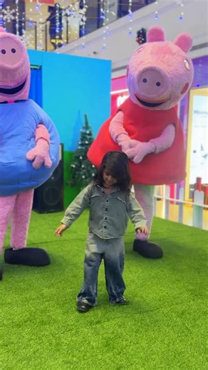 Arslan Qureshi on Instagram: "Look at the children enjoying every moment with Peppa Pig - smiling wide, waving excitedly, and having fun with colourful Peppa Pig drawings all around Watching their faces light up as their favourite character walks through MOT, spreading festive cheer, truly feels like Christmas magic 4 Your child deserves moments like these - laughing, playing, drawing, and celebrating with Peppa Pig right here at MOT. Terms & Conditions Children must be accompanied by a parent o