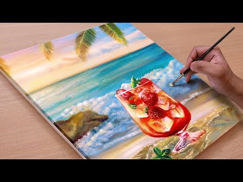 Refreshing Summer / Acrylic Painting for Beginners / STEP BY STEP Tutorial