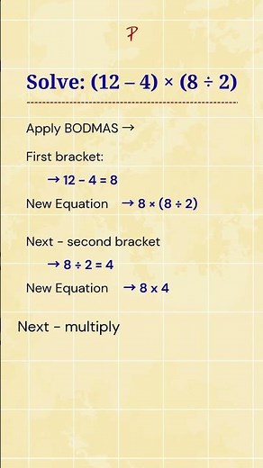 Solve (12 – 4) × (8 ÷ 2) Using BODMAS Rule #bodmas