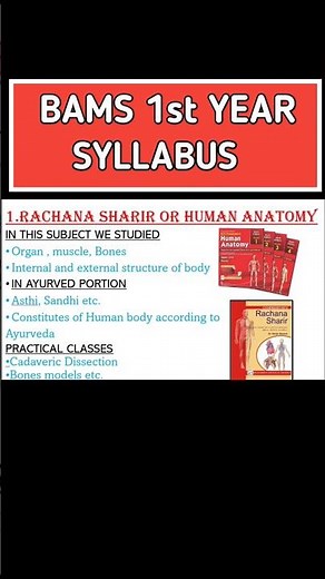 Bams first year syllabus 2025||Bams 1st year books