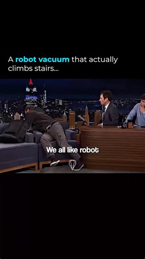Entrepreneurship | Business | Wealth on Instagram: "Stair Climbing Robot Vacuum Steals The Show 🤖🧹 Tech star Linus Sebastian hits The Tonight Show with CES 2026 gadgets, hyping a robot vacuum that kicks off with flashy dancing moves before unleashing its killer trick. It hops right up a custom studio stair ramp, conquering the biggest enemy of floor cleaners everywhere, multi level homes. Jimmy Fallon and Marcello Hernández freak out in the best way as Linus coaches it on live TV Pure geek joy