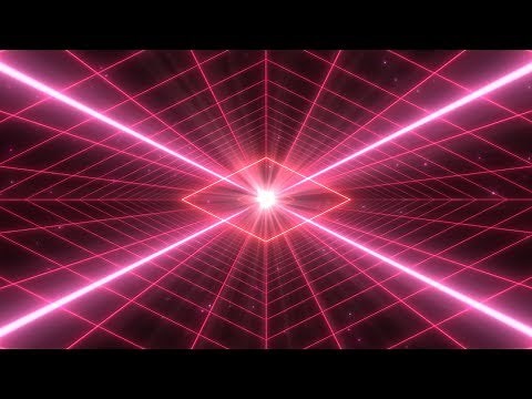 Synthwave Retro Grid Tunnel and Futuristic Diamond Neon Lights Glow 4K VJ Loop Motion Background