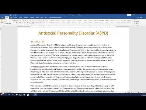 Word 365/2019 Writing a Research Paper
