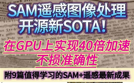 SAM遥感图像处理开源新SOTA！在GPU上实现40倍加速