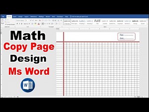 How to Make Math Copy Page Design in Ms Word Hindi Tutorial || Math Notebook Page Design in Ms Word
