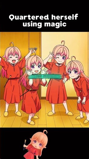 Quartered herself using magic 😳 #anime