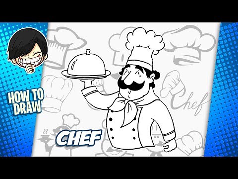 How to draw a Chef step by step