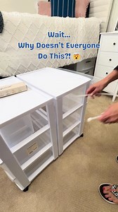 Dorm room under-bed storage is great... until your granola bars and favorite t-shirt are lost in the abyss behind your storage organizers! Make the back of your under-bed storage easy to reach - no crawling required. All you need are: ✅ Four 18" zip ties and ✅ Two $20 rolling carts: https://goto.target.com/jrvq5v (ad) Tag someone sending a student to college soon! | The Dorm Guide