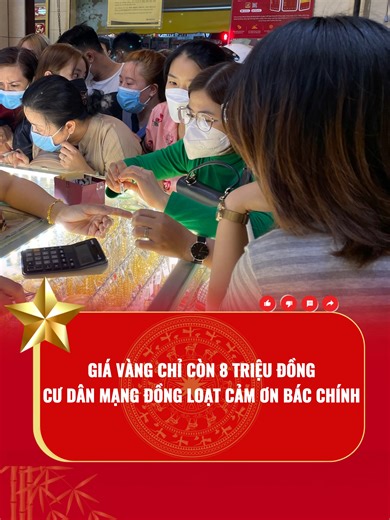 Giá vàng hôm nay giảm còn 8 triệu đồng