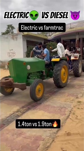 इलेक्ट्रिक ट्रैक्टर और डीजल ट्रैक्टर की हो गई तगड़ी टोचन 😈👽😱💥💯🤯🥶