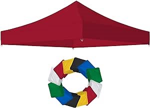 10x10 Canopy Replacement Top for Pop Up Canopy Tent, UV Protection, Waterproof and Windproof Tent Roof for Outdoor Garden Patio Sun Shade, Red