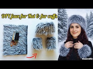 DIY Faux fur Russian (Ushanka) Hat & Fur Cuffs Step by step sewing tutorial آموزش کلاه روسی و مچ‌بند