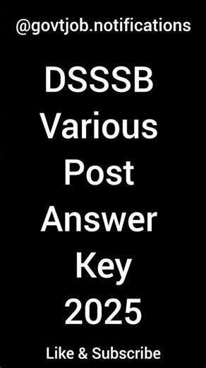 DSSSB Various Post Answer Key 2025 – Out #youtubeshorts #education #shortsfeed #dsssbjailwarder