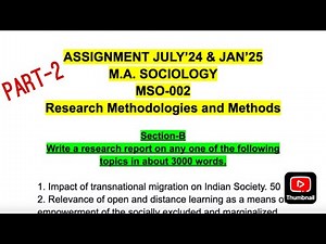 MSO-002🤩 IGNOU ASSIGNMENT🥳 JULY’24 & JAN’25🤯 Section-B✅ Research report in about 3000 words - 2 💯💫