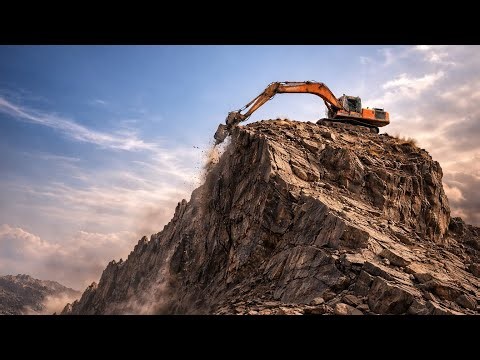 EXCAVATOR OPERATOR VIEW: Humming and Drilling in Action!” #excavators #stonemachinery #sand #mining